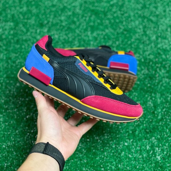 Puma Shoes Puma Future Rider Low Gs Lace Up Shoes Black Red Blue New Sz 65 Poshmark